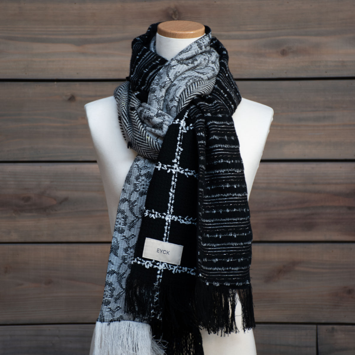 Multi Fringe Tweed Muffler(Monotone) — EYCK